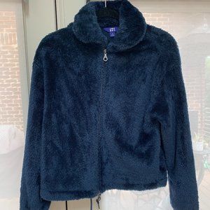 Blue Fur Zipper Jacket